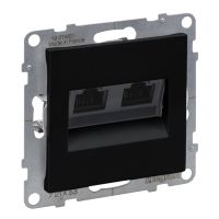 Gniazdo 2XRJ45/kat 6 UTP, czarny, Suno | 721453 Legrand