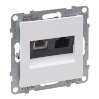 Gniazdo RJ11 + RJ45/KAT 6 UTP, biały, Suno | 721160 Legrand
