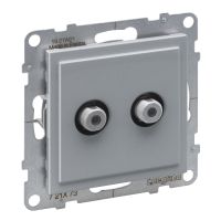 Gniazdo SAT 2X typ "F" końcowe podwójne 1.5 dB, aluminium, Suno | 721373 Legrand