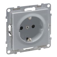 Gniazdo Schuko 2P+Z 16A 250V z przesłoną zaciski automatyczne, aluminium, Suno | 721320 Legrand