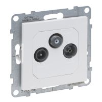 Gniazdo TV-R-SAT przelotowe 14 dB, biały, Suno | 721168 Legrand