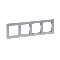 Ramka poczwórna, aluminium szczotkowane, Suno | 721564 Legrand