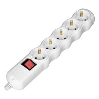 Rozgałęźnik wielogniazdowy 5x2P+Z z wyłącznikiem, Schuko, biały | OR-AE-13267(GS)/W Orno