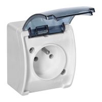 Gniazdo pojedyncze 2P+Z IP44 biały dymiony, Aquatic | OR-OE-7105/WT Orno
