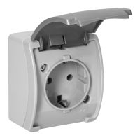 Gniazdo pojedyncze 2P+Z Schuko IP44 szary-grafit, Aquatic | OR-OE-7105(GS)/GR Orno