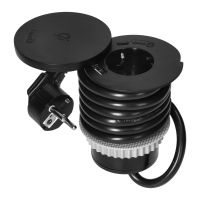 Gniazdo meblowe Ø6cm z rotacyjną pokrywą, ładowarką indukcyjną, ładowarką USB i przewodem 1,5m, 1x2P | OR-GM-9028(GS) Orno