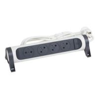 Przedłużacz PREMIUM obrotowy 4X2P+Z, z przewodem 3.0m 3x1.5mm2 biały/grafitowy | 049459 Legrand