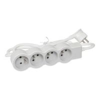 Przedłużacz STANDARD 4X2P+Z, z przewodem 1,5m 3x1,0mm2 biały/jasnoszary | 049475 Legrand
