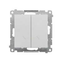 Łącznik schodowy podwójny (moduł) 10 AX, 250 V~, szybkozłącza, Aluminium mat Simon 55 | TW6/2.01/143 Kontakt Simon