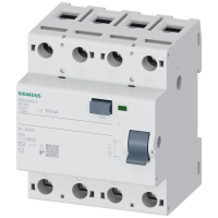 Wyłącznik różnicowoprądowy 3+N typ AC, In: 125 A, 100 mA, Un AC: 400 V | 5SV4445-0 Siemens