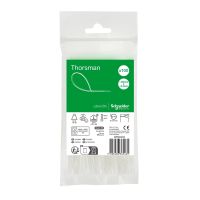 Opaska kablowa 120x2.5 mm (100 sztuk), Thorsman, biała | IMT46403 Schneider Electric