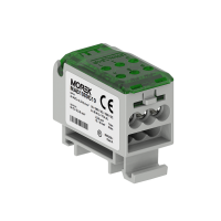 Blok dystrybucyjny, rozdzielczy OJL80A AL/CU we:2x2,5‑16mm2 wy:6x2,5‑6mm2, 1000VAC/15 zielony | MAB1080G10 Morek