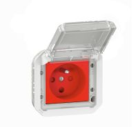 Gniazdo 2P+Z 16A 250V z blokadą zaciski śrubowe mechanizm, szare, NOWE PLEXO  | 069553L Legrand