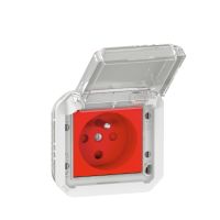Gniazdo 2P+Z z blokadą zaciski śrubowe mechanizm 16A ‑ 250V AC białe, NOWE PLEXO 55 | 069623L Legrand
