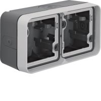 Adapter natynkowy 2-kr poziomy, 4 wejścia, IP55, szary, W.1 | WNA685 Hager