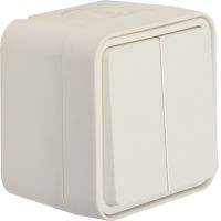Łącznik świecznikowy wspólne zaciski wejściowe, kompletny, IP55, biały, W.1 | WNC042B Hager