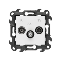 Gniazdo antenowe R-TV-SAT końcowe/zakończeniowe, 1x wejście: 5 MHz-2,4 GHz, biały, Simon 24 | NASK.01/11 Kontakt Simon
