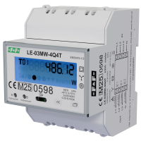 Licznik energii elektrycznej 3-fazowy, 2‑kierunkowy 4‑kwadrantowy,  obsługa 4-taryf TOU | LE-03MW-4Q4T F&F