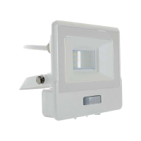 Naświetlacz LED V-TAC 10W SAMSUNG CHIP czujnik ruchu biały przewód 1M VT-118S 3000K 735lm 5 lat gwar | 3800157661508 LED EUROPE