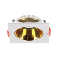 Oczko V-TAC GU10 wpuszczane kwadrat białe/złote VT-932 3 lata gwarancji | 3800157664479 LED EUROPE
