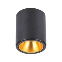 Oprawa V-TAC GU10 okrągła natynkowa tuba czarna+złoty 98x118mm VT-978RD 3 lata gwarancji | 3800157679930 LED EUROPE