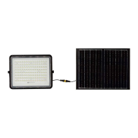Naświetlacz LED solarny V-TAC 20W pilot auto timer IP65 czarny VT-180W 6400K 1800lm | 3800170200531 LED EUROPE