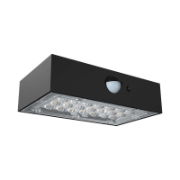Kinkiet ogrodowy ścienny solarny V-TAC 3W CCT czujnik ruchu czarny VT-403 3000K-4000K 350lm | 3800170206847 LED EUROPE