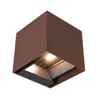 Oprawa ścienna solarna V-TAC 9W LED COB regulowana brąz corten kostka 15x15cm IP65 VT-11109 4000K 86 | 3800170218185 LED EUROPE