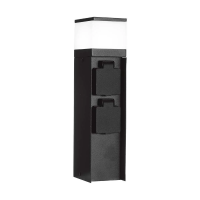 Słupek ogrodowy LED G9 V-TAC 2 gniazda 2x16A 23cm 3600W IP44 grafit VT-1197 3 lata gwarancji | 3800170219236 LED EUROPE