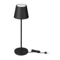 Lampka stołowa nocna V-TAC 1,5W LED 27,5cm ładowanie ściemnianie IP54 czarna VT-7997 3000K 150lm | 3800170219823 LED EUROPE