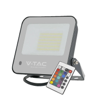Naświetlacz LED V-TAC 50W czarny IP65 pilot VT-44053 RGB+6500K 4000lm | 3800170220041 LED EUROPE