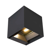 Oprawa ścienna solarna V-TAC 9W LED COB antracyt kostka 15x15cm IP65 czujnik ruchu VT-409CCT 3000K-4 | 3800170253704 LED EUROPE