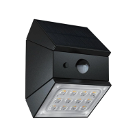 Kinkiet ogrodowy ścienny solarny V-TAC 2,5W CCT czujnik ruchu czarny VT-11025CCT-B 3000K-4000K-6000K | 3800170253773 LED EUROPE