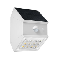 Kinkiet ogrodowy ścienny solarny V-TAC 2,5W CCT czujnik ruchu biały VT-11025CCT-W 3000K-4000K-6000K | 3800170253780 LED EUROPE