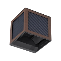 Oprawa ścienna solarna/USB V-TAC 9W LED COB brąz corten kostka 10x10cm IP65 czujnik ruchu VT-408CCT | 3800170259676 LED EUROPE
