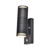 Kinkiet ogrodowy V-TAC GU10 czujnik aluminium góra dół IP44 czarny VT-10175PIR 3 lata gwarancji | 3800170259805 LED EUROPE