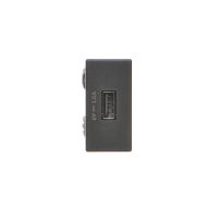 Ładowarka USB K45 (45x22,5) gniazdo typ A 5V/1,5A czarny, Simon Connect | K126C/14 Kontakt Simon