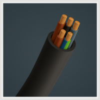 Przewód w izolacji gumowej H07RN-F (OnPD) 5x2,5 żo 450/750V BĘBEN | 5901854405223-B Elpar