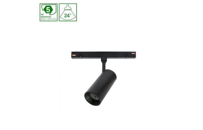 Oprawa LED SPOT S na szynoprzewód 35x140x178mm 6W 24st czarny 5 lat gw system SHIFT | WLD+40004 Wojnarowscy