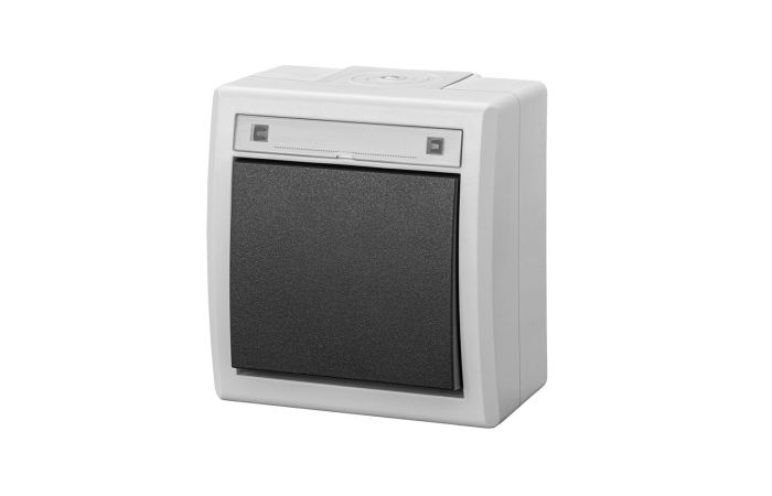 Łącznik n/t 1-biegunowy/schodowy 2K IP55, 7035/7043, szary, AQUANT 2K | 5001-10 Elektro-Plast Nasielsk