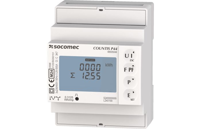 Licznik energii Countis P44 CT1-5A MODBUS MID 3-faz., kWh, p&oacute;ł-pośr. ..../1 i 5A, RS485 Modbus, MID | 48505044 Socomec