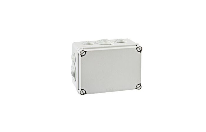 Puszka instalacyjna n/t LIGHT pokrywa pełna, dławnice 162x116x76 (6xm25, 4xm40) IP66/67 | EV-161 PCE