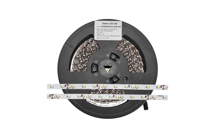 Taśma LED 300 2835 SMD 24W 12V 95lm/W IP20 Biała Ciepła 3000K - 50m | 16-1102-01 LED Labs
