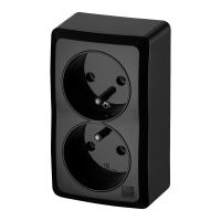 Gniazdo natynkowe podwójne z uziemieniem 2x2P+Z BERG | 3743-09 Elektro-Plast Nasielsk
