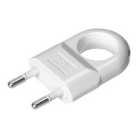 Wtyczka płaska 2P, euro, z uchem, biały | OR-AE-13329/W Orno
