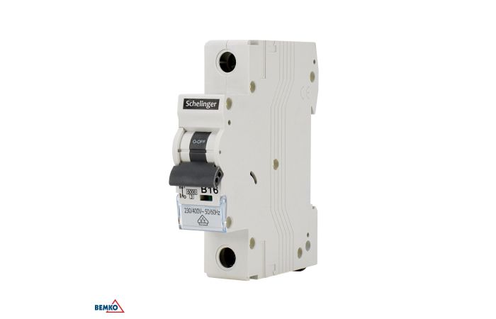 Wyłącznik nadprądowy 1P B 16A 6kA Schelinger | A02-G8-1P-B16 Bemko