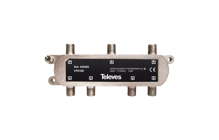 Rozgałęźnik 5…1000MHz "F" 6D 10dB, wewnętrzny | 453403 Televes