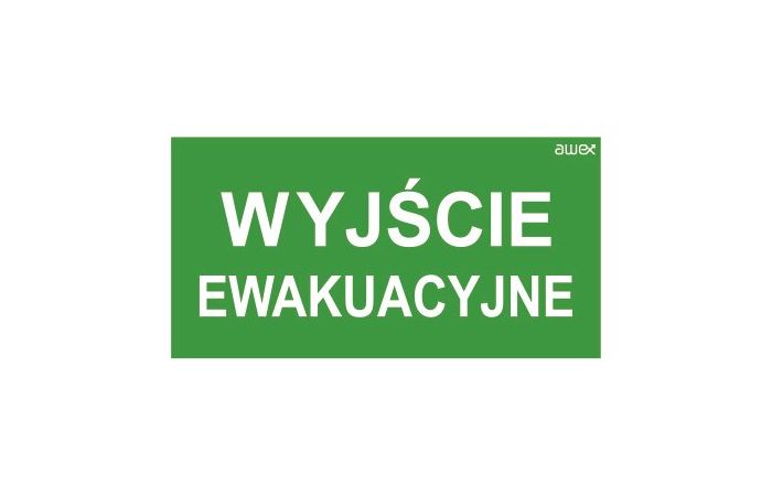 Piktogram 150x300 21 wyjście ewakuacyjne, logo Awex (ISO7010) | PD21 Awex