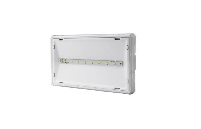 Oprawa awaryjna EXIT S ECO LED 3W 1h jednozadaniowa AT autotest IP65 biała | ETS/3W/E/1/SE/AT/WH Awex