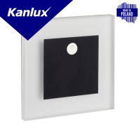 Oprawa przyschodowa APUS LED PIR B-WW 12DC 0.8W 3000K 13lm kwadratowy kolor czarny | 29857 Kanlux